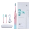 Kép 1/6 - EL-ECTR-IC IPX7 Elektromos fogkefe - 3 db cserélhető fejjel - Rózsaszín - tokkal