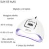 Kép 4/6 - SUN X5 MAX UV/LED műkörmös lámpa mini csiszológéppel - Fehér
