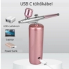 Kép 6/7 - AirBrush Kozmetikai vezeték nélküli hordozható kézi festékszóró pisztoly 0.3 mm-es nano fúvókával - Rózsaszín