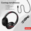 Kép 3/6 - Lenovo Thinkplus Th40 vezeték nélküli Bluetooth fejhallgató - Fekete/Piros