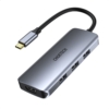 Kép 1/6 - Choetech 7 az 1-ben multifunkcionális USB Type C HUB - 3x USB 3.2 Gen 1 / SD és TF kártyaolvasó / HDMI 4K 30Hz / USB Type C - szürke - HUB-M19