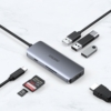 Kép 2/7 - Choetech 7 az 1-ben multifunkcionális USB Type C HUB - 3x USB 3.2 Gen 1 / SD és TF kártyaolvasó / HDMI 4K 30Hz / USB Type C - szürke - HUB-M19