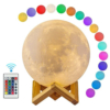 Kép 1/6 - 3D Színváltó Hold lámpa távirányítóval