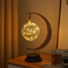Kép 2/7 - Lightball fonott asztali hold dekorlámpa 