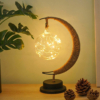 Kép 5/7 - Lightball fonott asztali hold dekorlámpa 