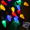 Kép 2/7 - Napelemes Karácsonyi Színes Toboz Fényfüzér - 50 LED