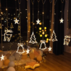 Kép 2/7 - Karácsonyi figurás LED fényfüzér - szarvas, harang, fenyőfa és csillag 4 m