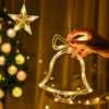 Kép 7/7 - Karácsonyi figurás LED fényfüzér - FENYŐFA, szarvas, harang, és csillag 4 m