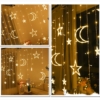 Kép 5/6 - Karácsonyi figurás LED fényfüzér - hold és csillag 4 m