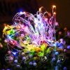 Kép 2/7 - Karácsonyi Napelemes Tündérfény Égősor Távirányítóval - 100 LED - színes