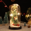 Kép 2/5 - Karácsonyi világító fenyőfa hógömb, mikulással