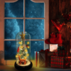 Kép 2/7 - Karácsonyi világító fenyőfa hógömb, rénszarvassal