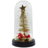 Kép 1/5 - Karácsonyi arany világító fenyőfa hógömb, mikulással és gombákkal