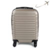 Kép 1/7 - LEONARDO DA VINCI Bőrönd, S méret, kivehető kerékkel - Pezsgő szín