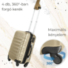 Kép 3/7 - LEONARDO DA VINCI Bőrönd, S méret, kivehető kerékkel - Pezsgő szín