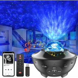 Bluetooth LED projector - Fekete - 19 cm