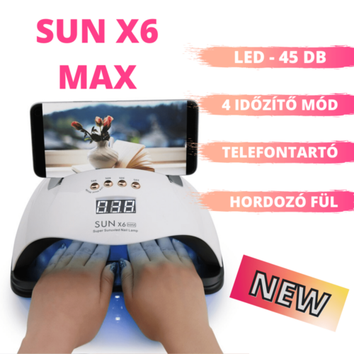 Sun X6 Max UV LED Műkörmös lámpa - 45 LED - 220 W
